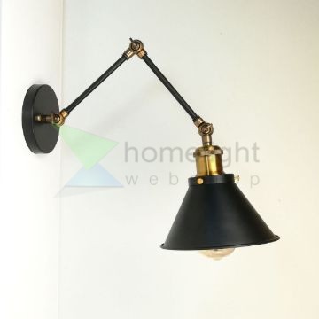 antik-fali-olvaso-lampa-matt-fekete-antik-sargarez-szin-kis-buraval