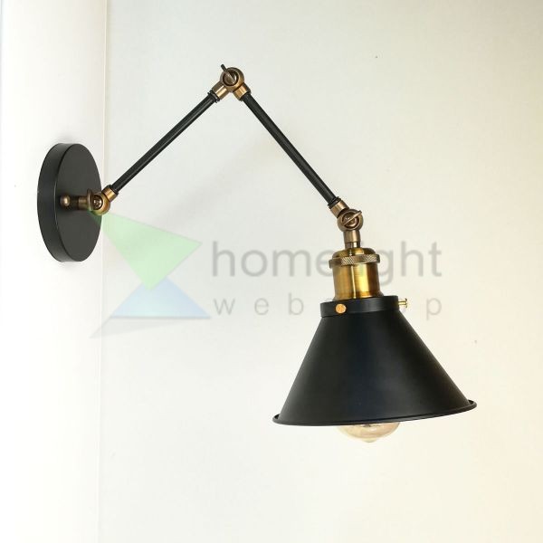 antik-fali-olvaso-lampa-matt-fekete-antik-sargarez-szin-kis-buraval