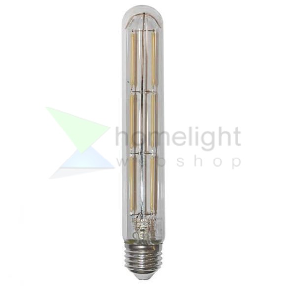 LED filament dekor izzó - T225 henger víztiszta - 6 watt E27