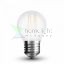 LED Filament matt dekor izzó - G45 - 4W - E27 - meleg fehér