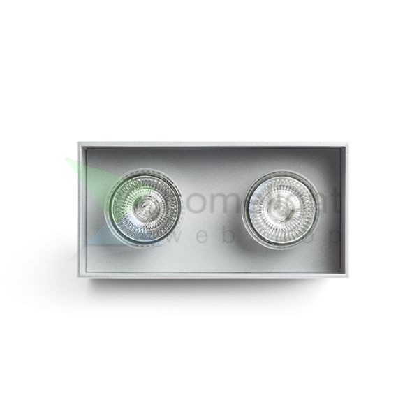 AGATE II mennyezeti lámpa  szálcsiszolt alumínium 230V LED GU10 2x7W
