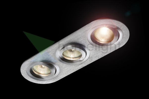BIZZ III dönthető  szálcsiszolt alumínium 12V GU5,3 3x50W