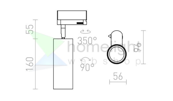 MAVRO DIMM egyfázisú áramkörös sínre fekete/aranysárga  230V LED 12W 38°  3000K