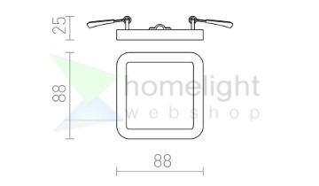 HUE SQ 9 süllyesztett lámpa dekoratív bükk 230V LED 6W 3000K