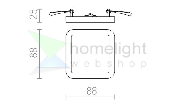 HUE SQ 9 süllyesztett lámpa fekete króm 230V LED 6W 3000K