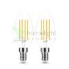 2 DB.LED Filament Canlde C35 7W E14 360° 2700K (806 lumen) szabályozható