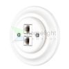 Porcelán hálózati dupla aljzat, rj45, falba süllyesztett kerettel