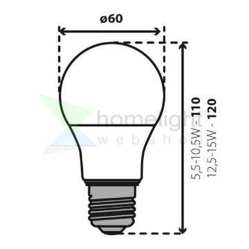LED fényforrás IQ-LEDDIM A60 IQ-LEDDIM A6013,6W-WW