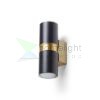 MANO fali lámpa fekete/szálcsiszolt sárgaréz 230V LED GU10 2x8W IP54
