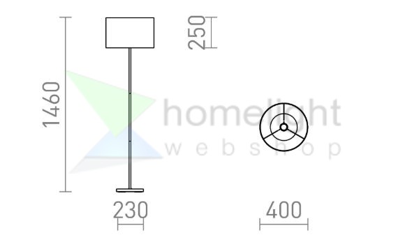 NYC/RON 40/25 állólámpa  Monaco petróleum kék/ezüst PVC/króm 230V LED E27 15W