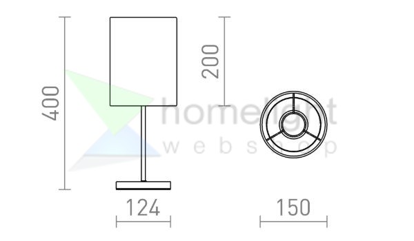 NYC/RON 15/20 asztali lámpa  Polycotton fekete/króm 230V LED E27 15W