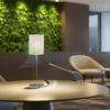 KEITH/RON 15/20 asztali lámpa USB-vel  Polycotton fehér/bükk 230V LED E27 15W