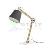 NIZZA asztali lámpa Polycotton fekete/fa 230V LED E14 7W