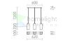 LIZ III 60 függő lámpa fekete üveg/króm 230V LED E27 3x15W