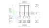 DADOS III 60 függő lámpa  opál üveg/króm 230V LED E27 3x11W
