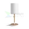 KEITH/RON 15/20 asztali lámpa USB-vel  Polycotton fehér/bükk 230V LED E27 15W