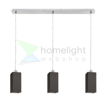 LIZ III 80 függő lámpa fekete üveg/króm 230V LED E27 3x15W