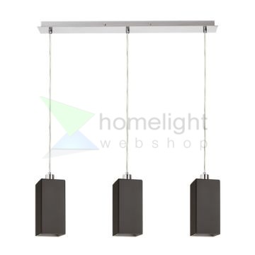 LIZ III 60 függő lámpa fekete üveg/matt nikkel 230V LED E27 3x15W