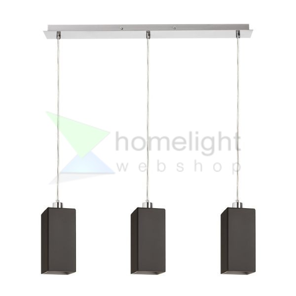LIZ III 60 függő lámpa fekete üveg/matt nikkel 230V LED E27 3x15W