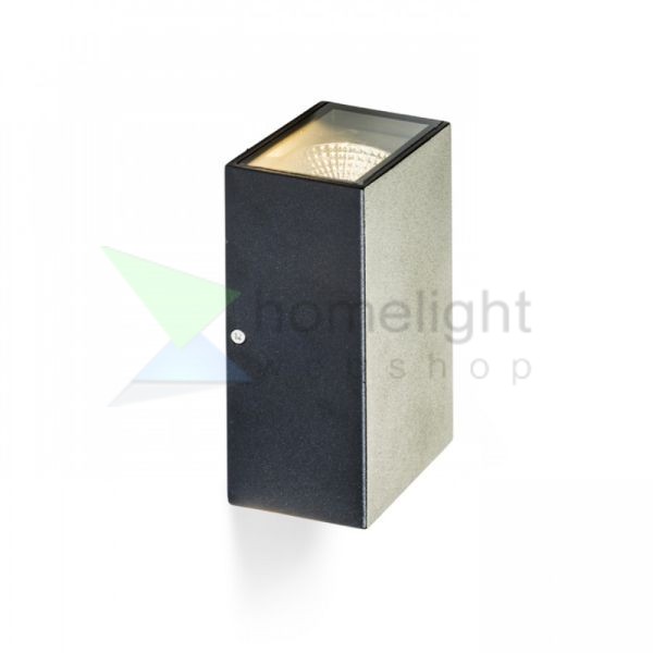 DIXIE 10x16 fali lámpa fekete 230V LED 2x5W 84° IP54 3000K
