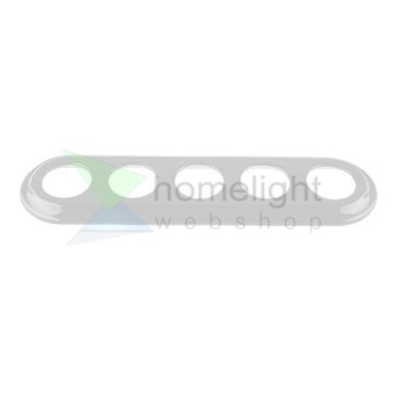 Ötrészes fehér porcelán keret süllyesztett kapcsolókhoz és dugaljakhoz