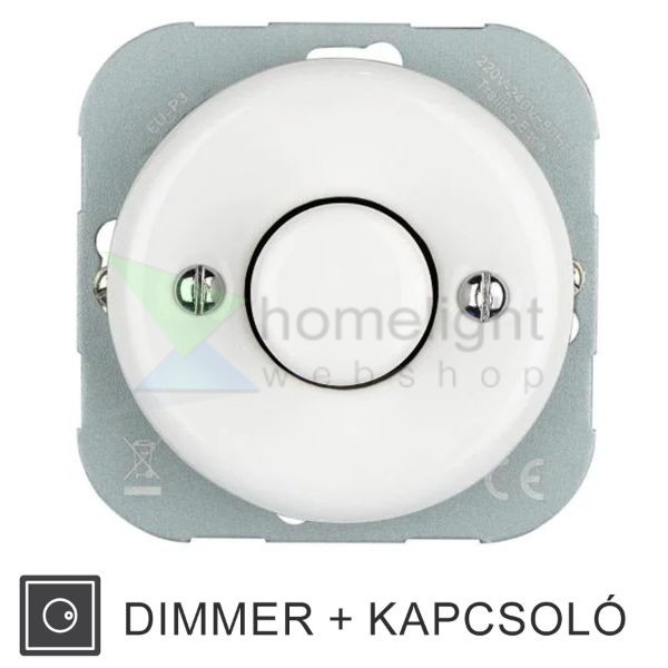 Porcelán dimmer Ø60 mm-es süllyesztett szereléshez