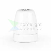 Fehér E27 egyenes porcelán foglalat M10×1 rögzítéssel