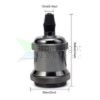 Fényes fekete króm Edison foglalat M10×1 menettel