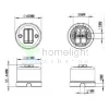 Falon kívüli porcelán csillárkapcsoló 65 mm átmérővel